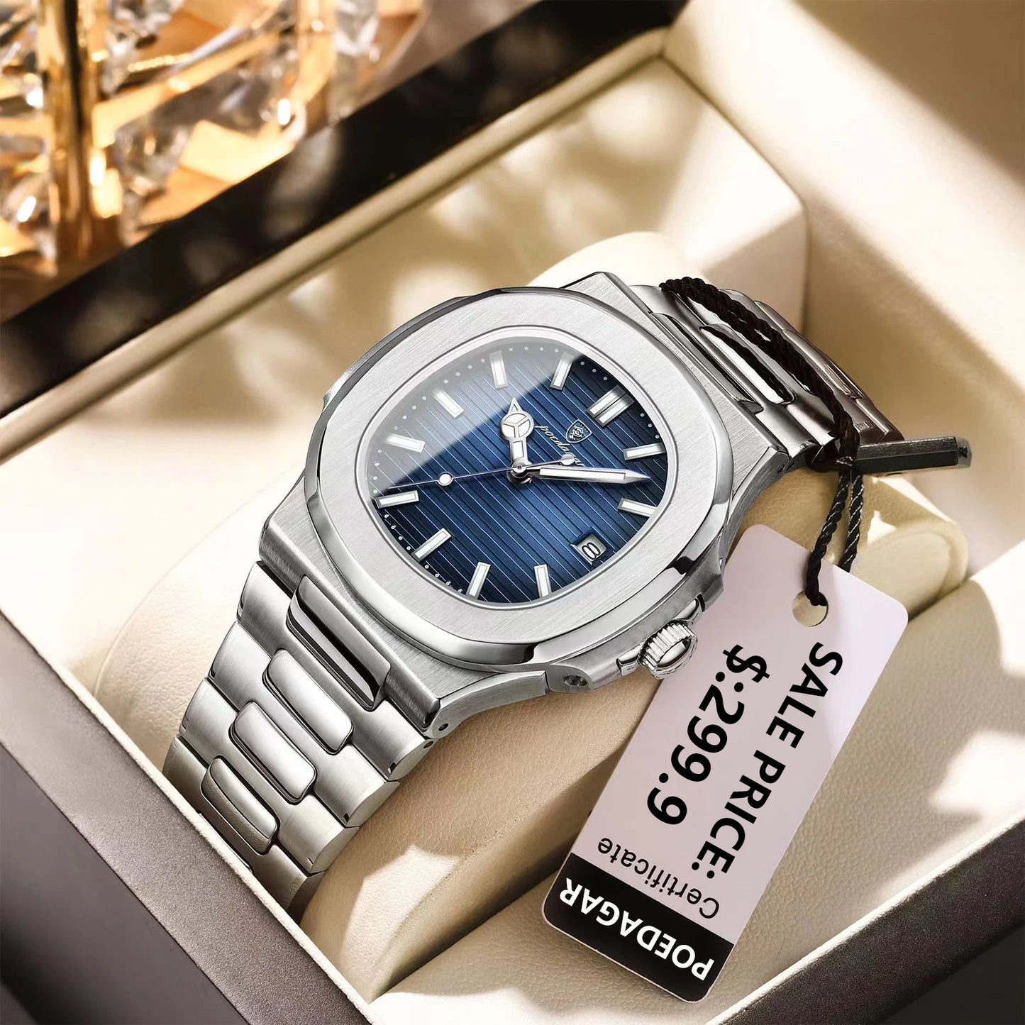 2023 New POEDAGAR Luxury Watch Business Waterproof Male Clock Luminous Date