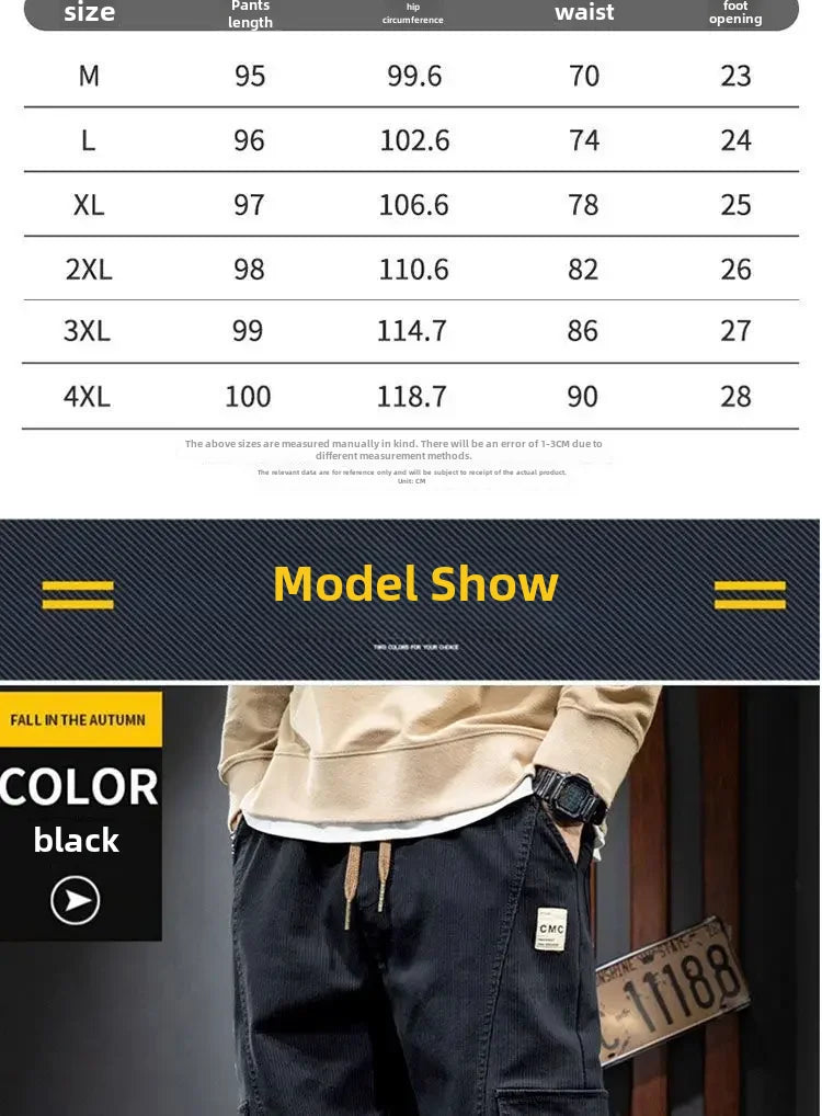 Thickened Fleece-lined Men's Winter Pants New Style Casual Loose Fit Trendy