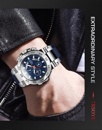 LIGE Sports Man Wristwatch Waterproof Luminous Date Quartz Men Watch Big Dial