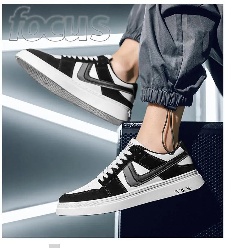 2024 Spring/Summer New Men's Fashion Casual Board Shoes Color Blocking Lace Up