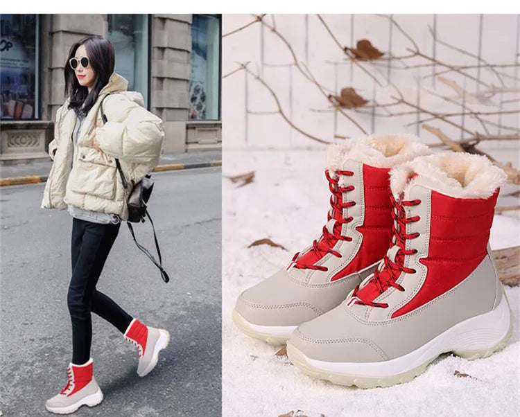 Winter Shoes Waterproof Boots Women Snow Boots Plush Warm Ankle Boots For Women