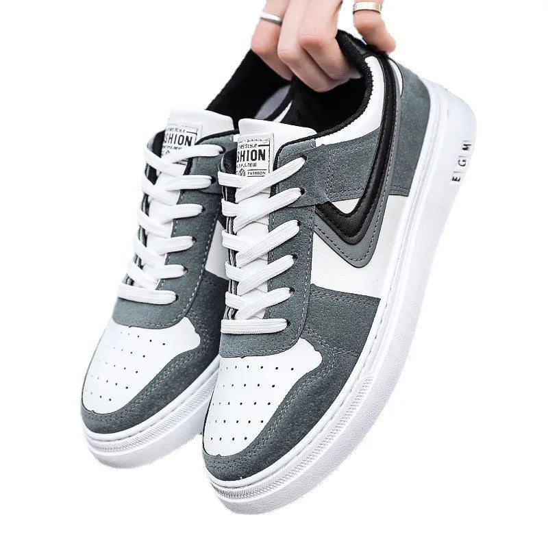 2024 Spring/Summer New Men's Fashion Casual Board Shoes Color Blocking Lace Up
