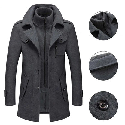 Men's Jackets Winter Autumn Long Windproof Coat Fashion Business Casual Thick