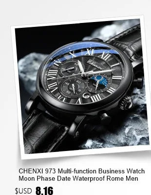 CHENXI 8222 Men's Quartz Watch Luxury Stainless Steel Wristwatch Waterproof
