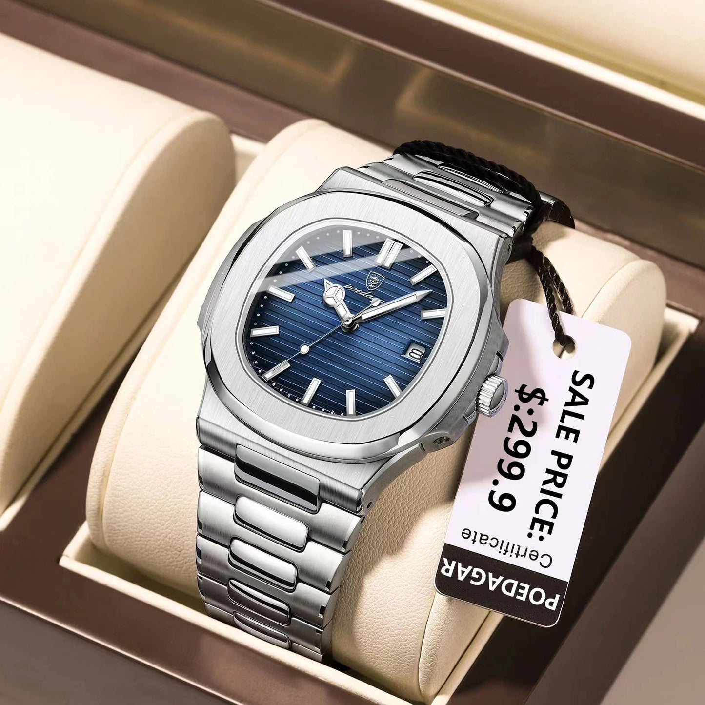 2023 New POEDAGAR Luxury Watch Business Waterproof Male Clock Luminous Date