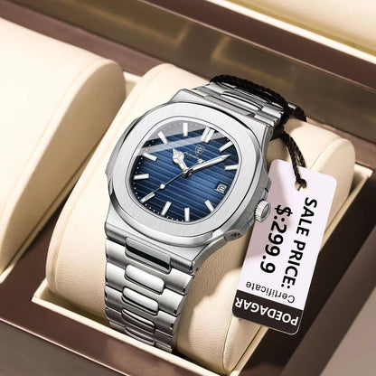 2023 New POEDAGAR Luxury Watch Business Waterproof Male Clock Luminous Date