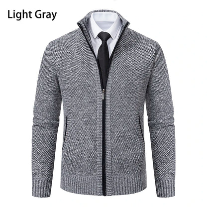 Autumn And Winter New Jersey Men's Casual Sports Coat Solid Color Stand Collar