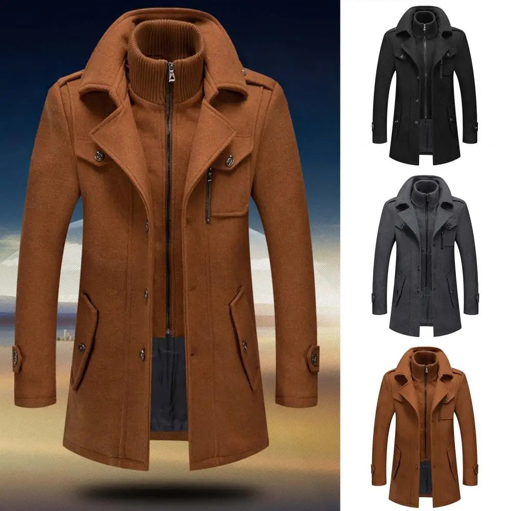 Men's Jackets Winter Autumn Long Windproof Coat Fashion Business Casual Thick