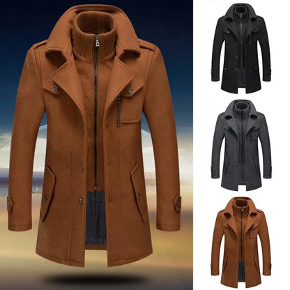 Men's Jackets Winter Autumn Long Windproof Coat Fashion Business Casual Thick