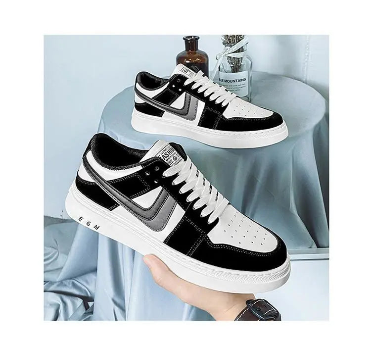 2024 Spring/Summer New Men's Fashion Casual Board Shoes Color Blocking Lace Up