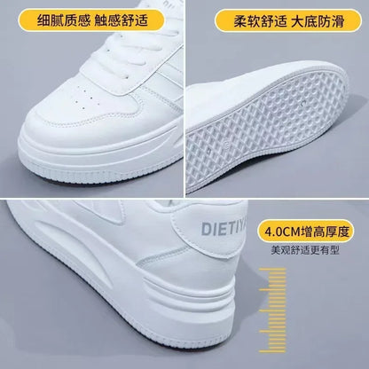 New Women Casual Walking Shoes Summer Flat Lace Up Leather High Quality Sneakers