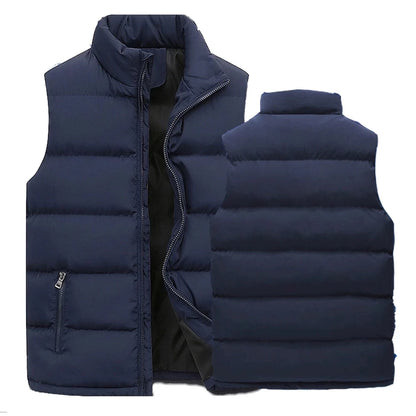 Mens Vest Jacket Warm Sleeveless Jackets Winter Waterproof Zipper Coat Autumn
