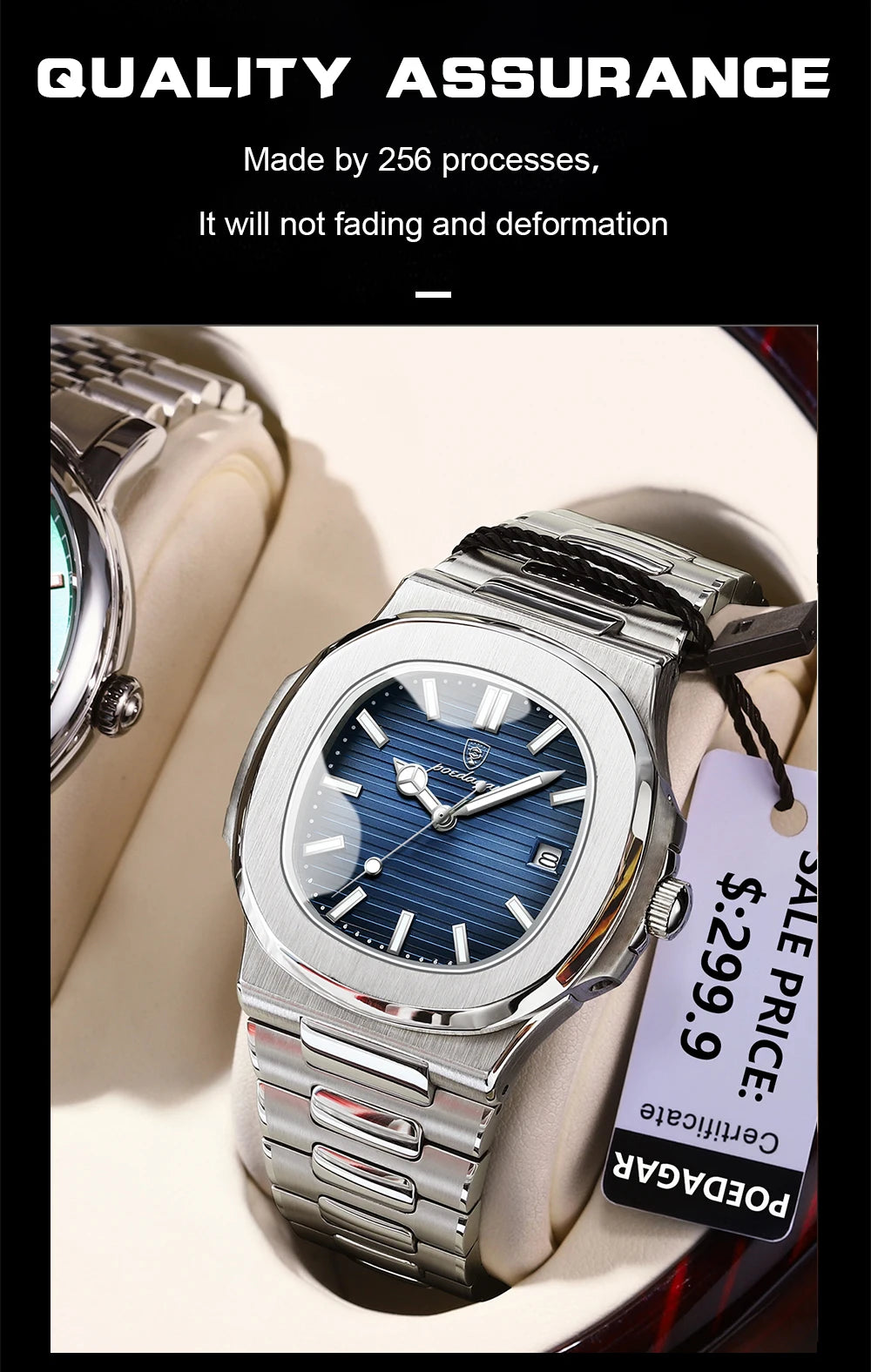 2023 New POEDAGAR Luxury Watch Business Waterproof Male Clock Luminous Date