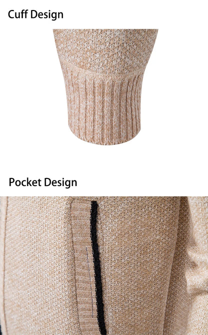 Autumn And Winter New Jersey Men's Casual Sports Coat Solid Color Stand Collar