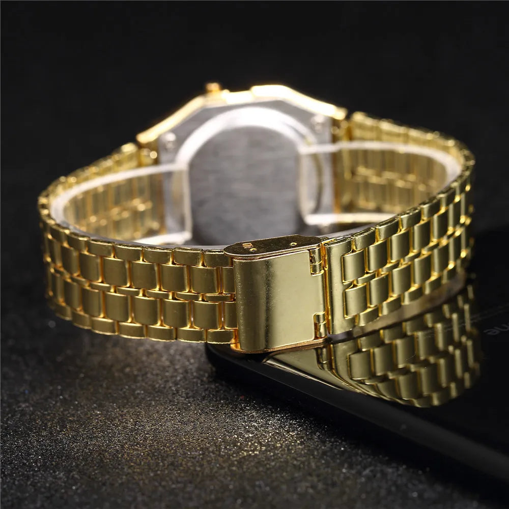 2024 Digital Watches For Men Sports Waterproof Bracelet Clock Gold Electronice