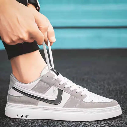 2024 Spring/Summer New Men's Fashion Casual Board Shoes Color Blocking Lace Up