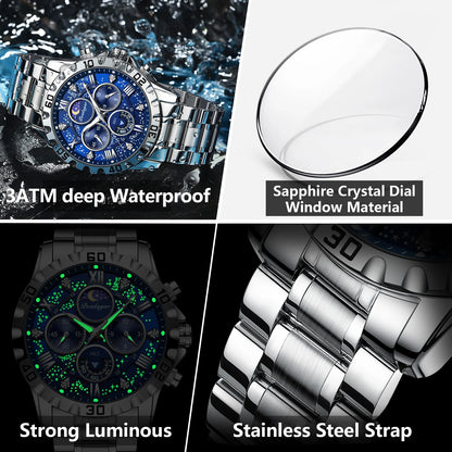POEDAGAR Luxury Watch for Man Quartz Sports Men Watch Waterproof Luminous