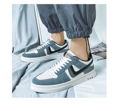 2024 Spring/Summer New Men's Fashion Casual Board Shoes Color Blocking Lace Up