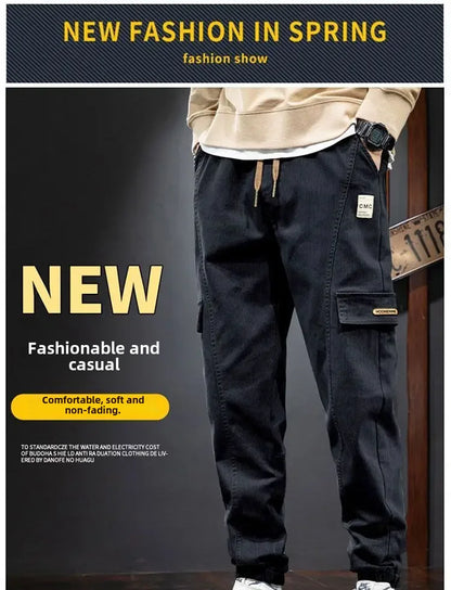 Thickened Fleece-lined Men's Winter Pants New Style Casual Loose Fit Trendy