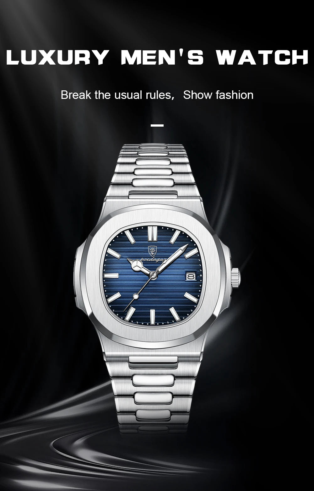 2023 New POEDAGAR Luxury Watch Business Waterproof Male Clock Luminous Date