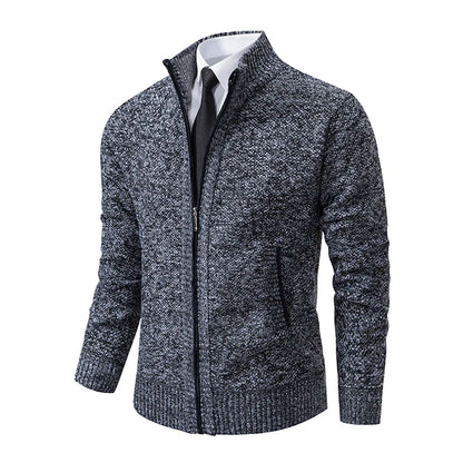 Autumn And Winter New Jersey Men's Casual Sports Coat Solid Color Stand Collar