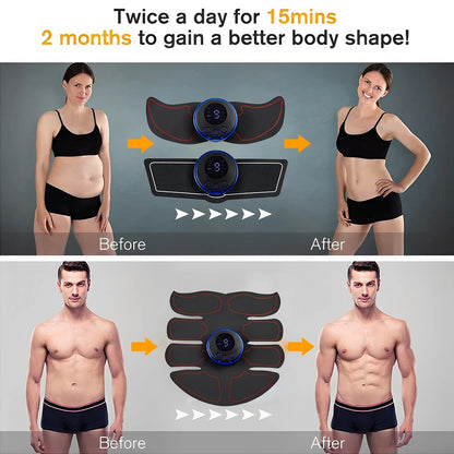 Electric Muscle Stimulator EMS Abdominal Fitness Stickers Rechargeable Body Slim