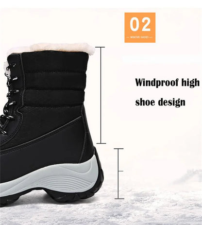 Winter Shoes Waterproof Boots Women Snow Boots Plush Warm Ankle Boots For Women
