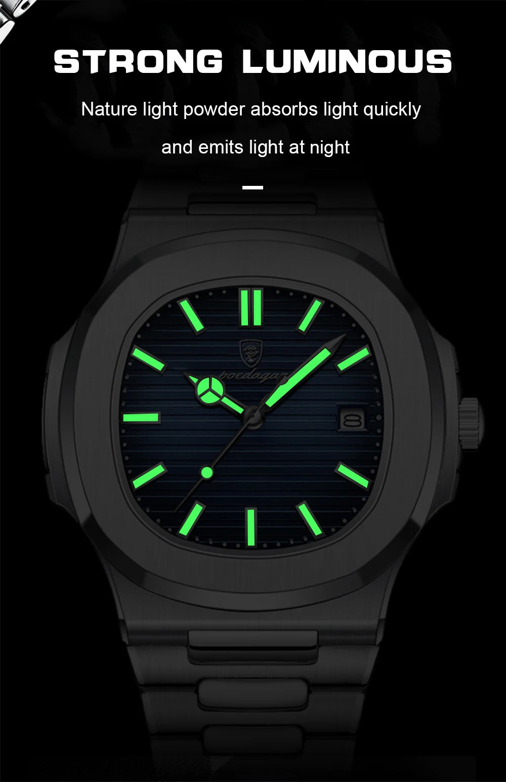 2023 New POEDAGAR Luxury Watch Business Waterproof Male Clock Luminous Date