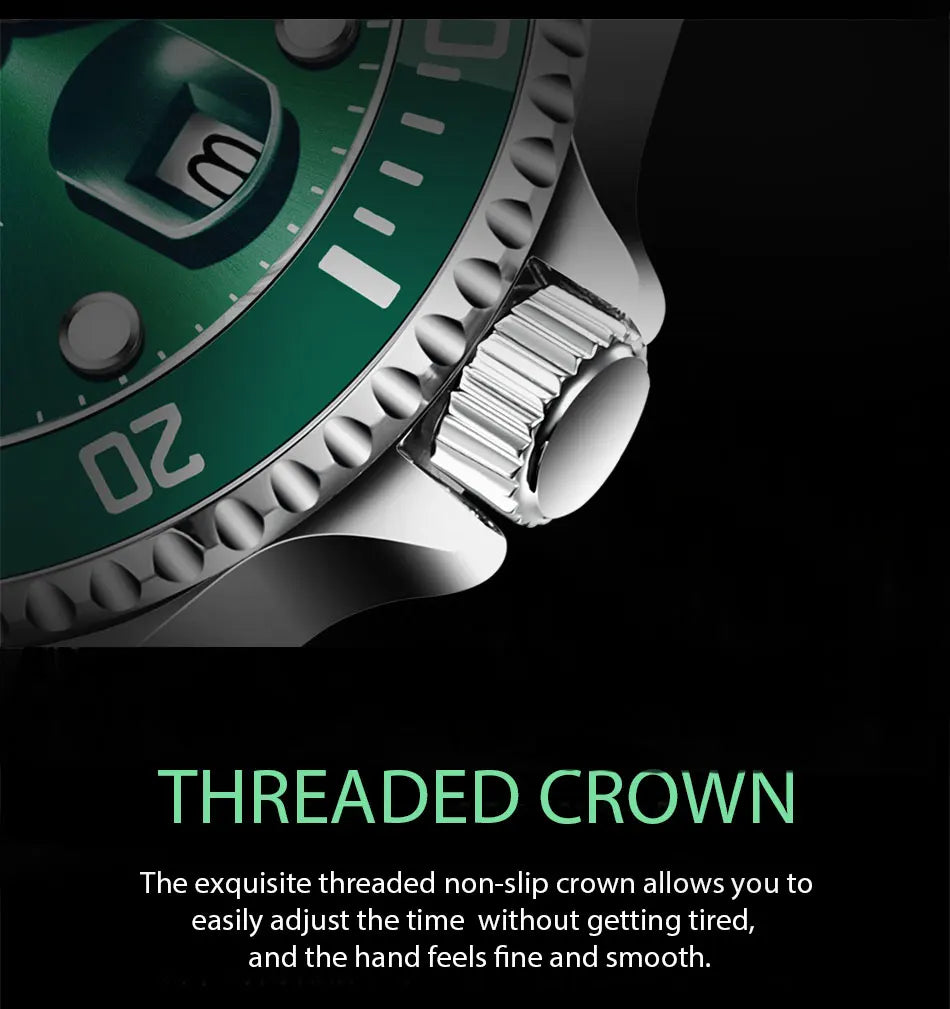 LIGE Top Brand Luxury Fashion Diver Watch Men 30ATM Waterproof Date Clock
