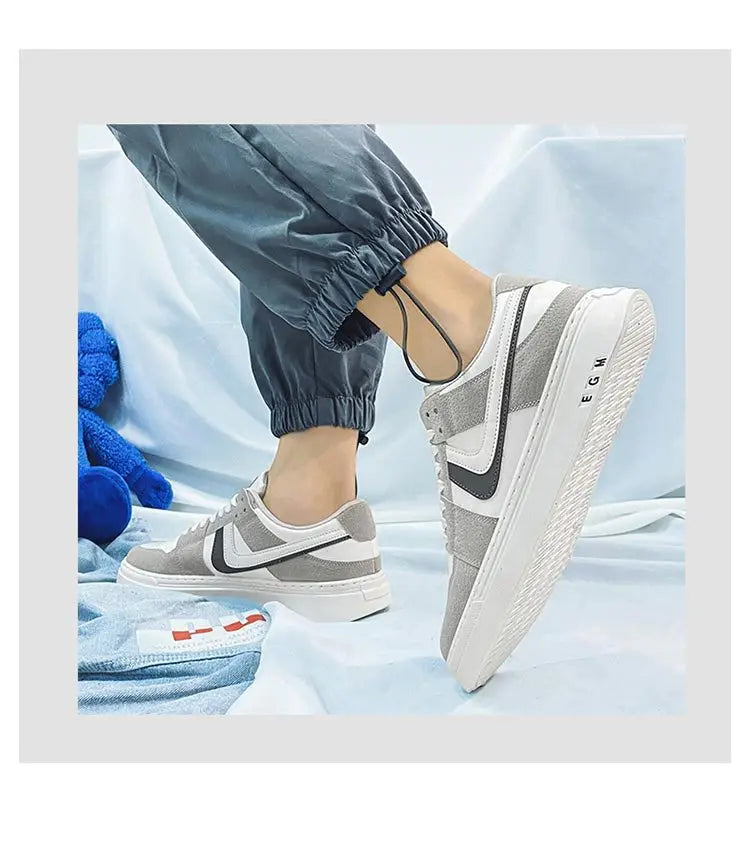 2024 Spring/Summer New Men's Fashion Casual Board Shoes Color Blocking Lace Up
