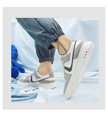 2024 Spring/Summer New Men's Fashion Casual Board Shoes Color Blocking Lace Up