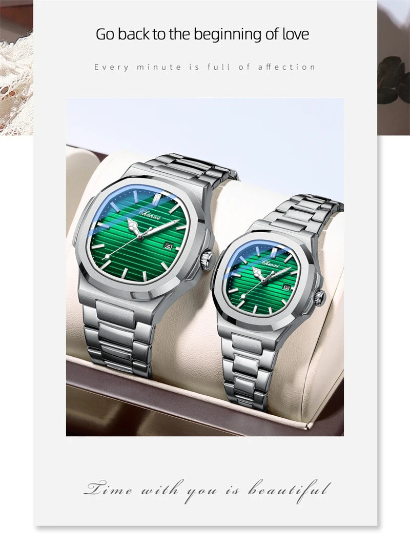 CHENXI 8222 Men's Quartz Watch Luxury Stainless Steel Wristwatch Waterproof