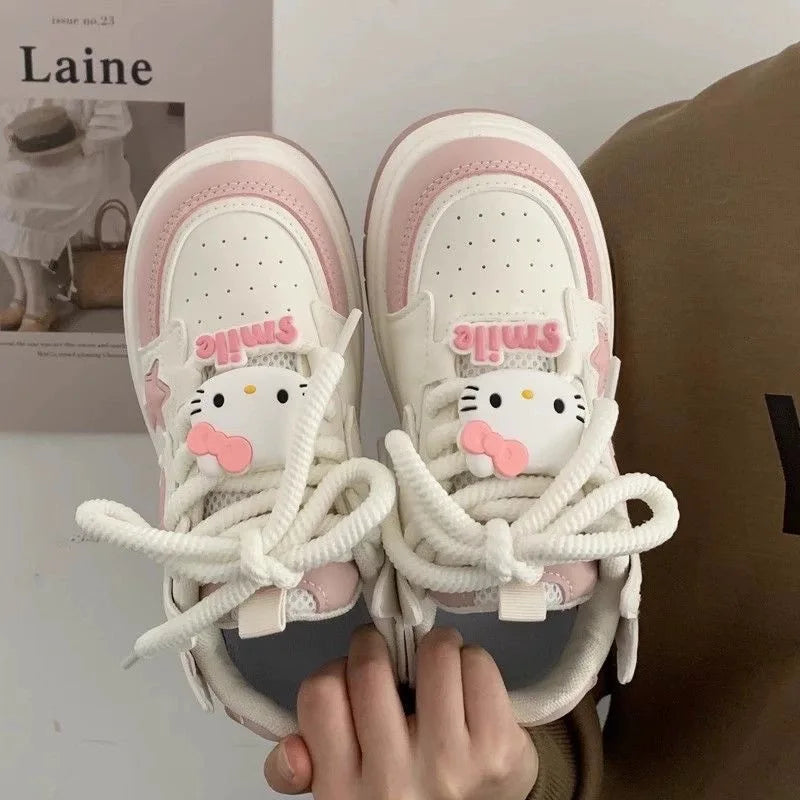 New Korean Shoes Kawaii Pink Platform Sneakers Women Vintage Vulcanize Spring