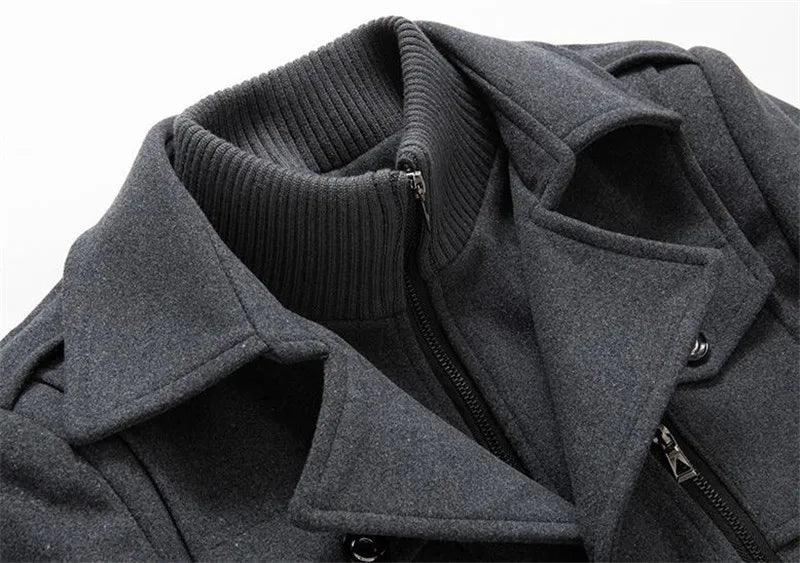 Men's Jackets Winter Autumn Long Windproof Coat Fashion Business Casual Thick