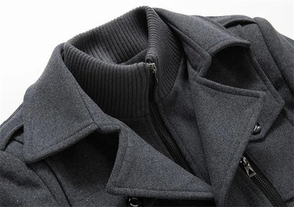 Men's Jackets Winter Autumn Long Windproof Coat Fashion Business Casual Thick