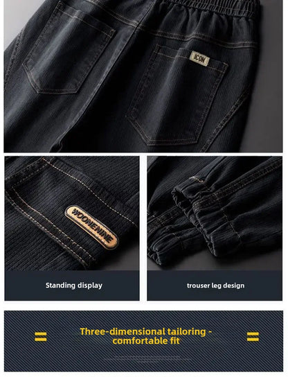 Thickened Fleece-lined Men's Winter Pants New Style Casual Loose Fit Trendy