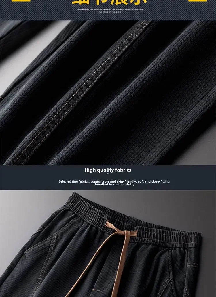 Thickened Fleece-lined Men's Winter Pants New Style Casual Loose Fit Trendy