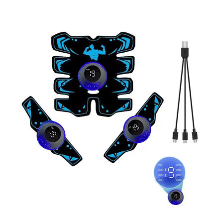 USB Rechargable EMS Muscle Stimulator ABS Arm 3 IN 1 Trainer Pad Wireless Smart