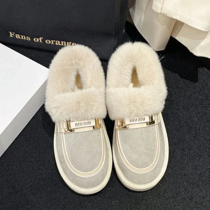 Thickened Fleece-lined Women's Outerwear Snow Boots Anti-slip Warm Cotton Shoes