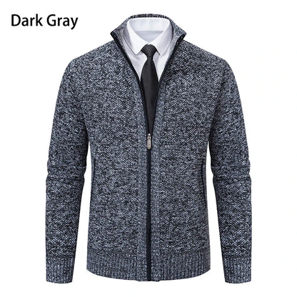 Autumn And Winter New Jersey Men's Casual Sports Coat Solid Color Stand Collar