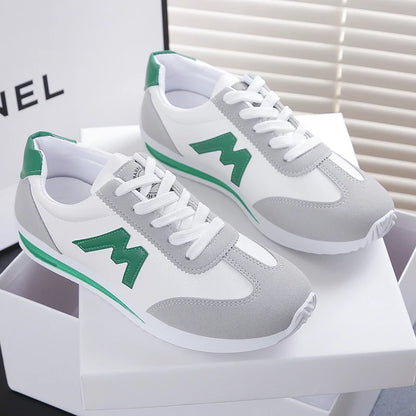 New 2024 Women Casual Walking Shoes Summer Flat Lace Up Leather High Quality
