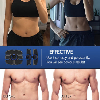 Electric Muscle Stimulator EMS Abdominal Fitness Stickers Rechargeable Body Slim