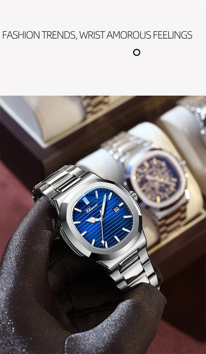 CHENXI 8222 Men's Quartz Watch Luxury Stainless Steel Wristwatch Waterproof
