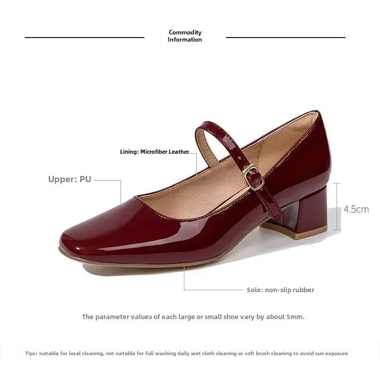 Versatile Patent Leather Pump Versatile Women's Shoes Summer 2024 New Style