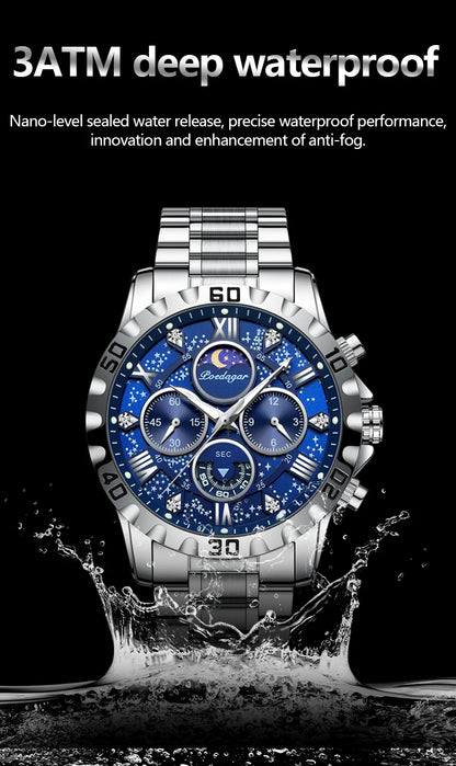 POEDAGAR Luxury Watch for Man Quartz Sports Men Watch Waterproof Luminous