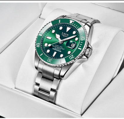 LIGE Top Brand Luxury Fashion Diver Watch Men 30ATM Waterproof Date Clock