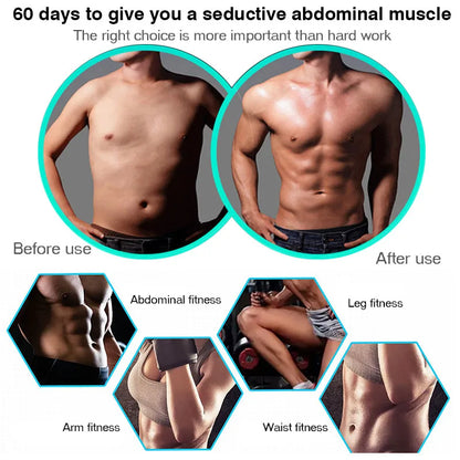 Electric Muscle Stimulator EMS Abdominal Fitness Stickers Rechargeable Body Slim