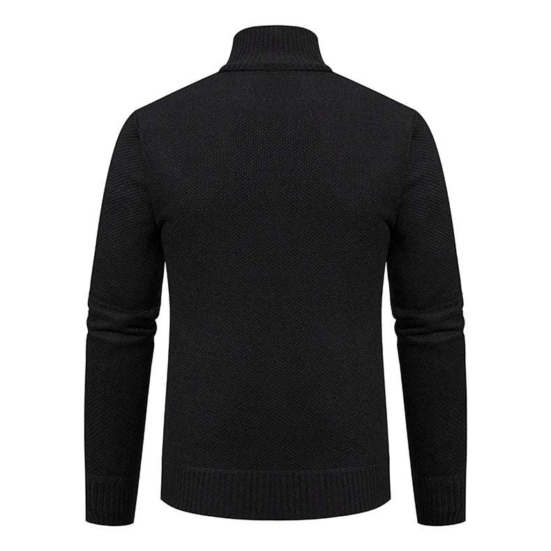Autumn And Winter New Jersey Men's Casual Sports Coat Solid Color Stand Collar