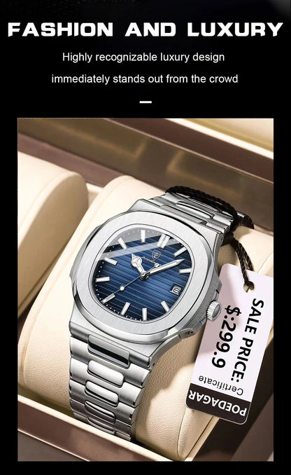 2023 New POEDAGAR Luxury Watch Business Waterproof Male Clock Luminous Date