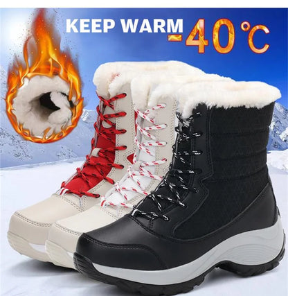 Winter Shoes Waterproof Boots Women Snow Boots Plush Warm Ankle Boots For Women
